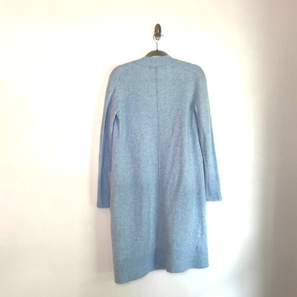 Banana Republic Womens Ice Blue Wool Blend Longline Cardigan Sweater Sz Medium - Picture 2 of 6